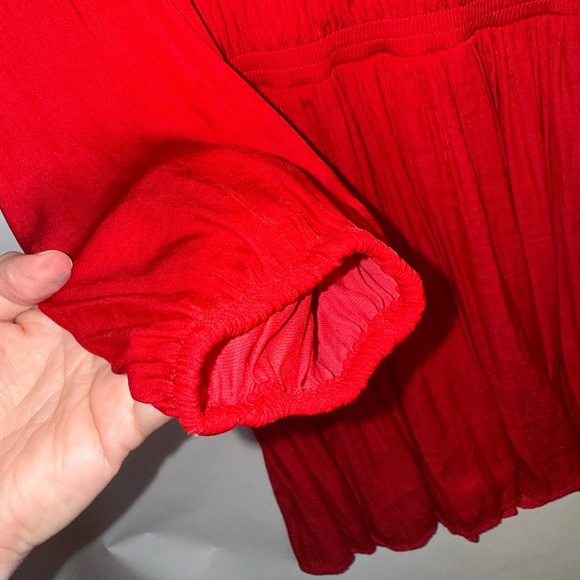 Nine West V-Neck Women’s Red Holiday Dress Size Medium Romantic Christmas - Picture 3 of 9